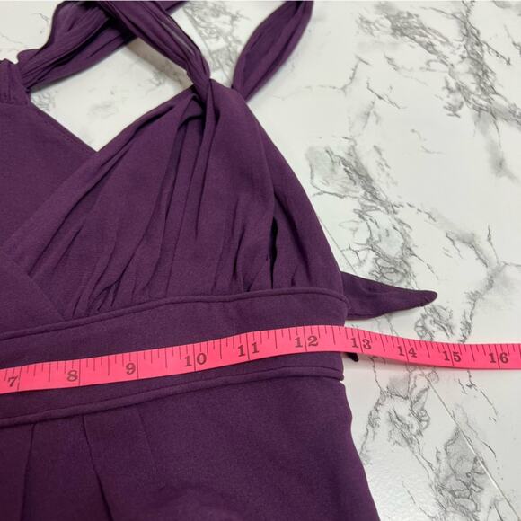 Burberry silk babydoll dress purple Sz 38 - Picture 6 of 8